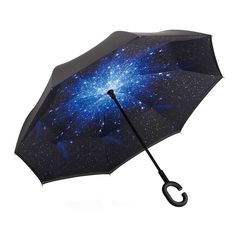 Double Layer Inside Out Folding Umbrella Reverse Inverted Windproof Planest In Galaxy Umbrella Upside Down Umbrellas with C-Shaped Handle for Women and Men