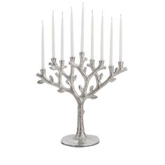 Fits All Standard Chanukah Candles Ner Mitzvah Artistic Aluminum Candle Menorah Jerusalem and Western Wall Design