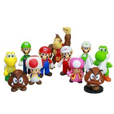 SUPER MARIO BROS// SET 3 PCS 8 CM MARIO YOSHI TOAD IN BLISTRR LUIGI