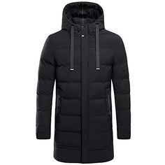 Mens Shiny Duck Down manteau col en fourrure à capuche épaissir Veste Longue Parkas Taille Plus
