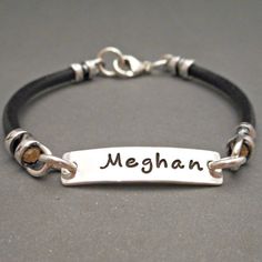 Bracelets For Las Gold Bar Bracelet Nameplate Personalized Leather Bracelet Nameplate Jewelry Silver Bar I D Gift For Daughter S
