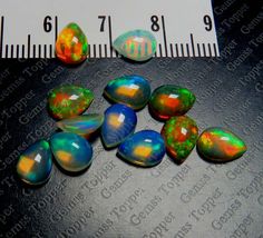 FOR ONE Welo opal calibrated size Opal Cabochon Trillion AAA quality Multi Fire Opal Loose Gemstone 6mm Ethiopian Opal Trillion Cabochon