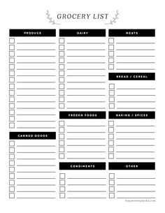 grocery shopping list template print this template out and save