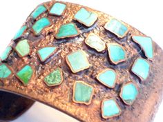 40 Best Copper Turquoise Images In 2018 Joyería De Cobre Uni Chunky Vintage Bell Copper Turquoise Wide Cuff Bracelet