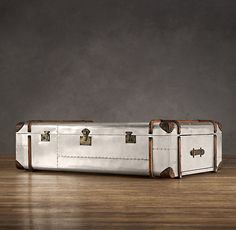polished aluminum trunk coffee table from restoration hardware polished aluminum trunk coffee table from restoration hardware