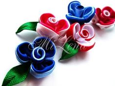 Цветок канзаши / Мастер-класс / Kanzashi flower / DIY Kanzashi / Ribbon flower tutorial - YouTube