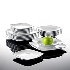 Assiettes /à Soupe P/âte Vaisselles pour 6 Personnes 6pcs Assiettes Creuses Porcelaine S/érie Julia MALACASA