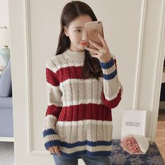 YYG Mens Contrast Regular Fit Fall /& Winter Round Neck Knit Pullover Sweater Jumper