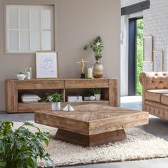 Les 30+ meilleures images de Tables basses en bois Made in Grande table basse entièrement réalisée en pin recyclé brut