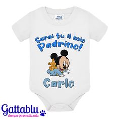 Tazza Mug 11 oz Sarai Il Mio Padrino Personalizzata con Nome Bambino o Padrino di Battesimo Topolino Baby!