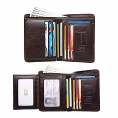 Mens Retro Zip Wallet Solid Color Clutch Long Wallet Multi Card Wallet AfterSo