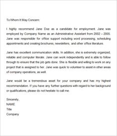 download a free letter of reference template for word view a sample