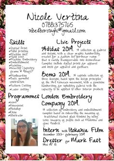 textile design resumes