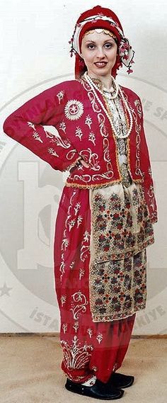 turkish folkloric costume ne mutlu turkum diyene love of turkey traditional festive costume from the silivri district west of istanbul trakya thrace turkish c 1925 the velvet a alvar baggy trousers cepken