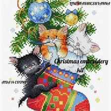 modern cross stitch wall decor Christmas holiday Christmas cross stitch kit Christmas cross stitch decor beginner hand embroidery kit