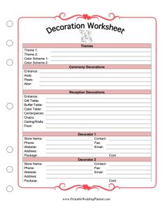 the wedding planner schedule worksheet is a detailed template and wedding planner forms