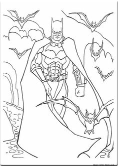 Batman With Bats From Coloring Page