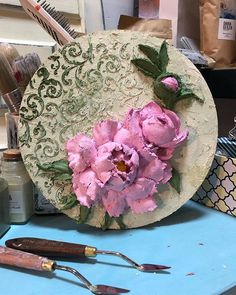 Vintage Flores efecto 3D fondo 818 4 Solo Papel Decoupage Servilletas