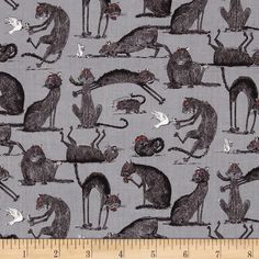 cats cotton Cat fabric pet material for clothing and crafts fun print