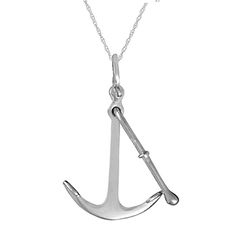 14K Yellow Gold 3-D Anchor Shackle Entwined Rope Pendant Solid 11 mm 25 mm Pendants /& Charms Jewelry