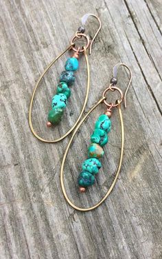 Opeof Earrings Women Vintage Faux Turquoise Hook Earings Jewelry Charms Party Banquet Gift