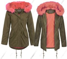 CANVAS PARKA NEW Womens MILITARY Ladies JACKET COAT PADDED Size 8 10 12 14 16