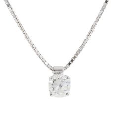 10k Or Blanc Améthyste Diamant Pendentif Avec 18/" Chaîne très mignonne petite beauté