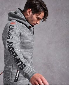Superdry Sport Palestra Tech Stretch ZIPHOOD CARBON BLACK SMALL