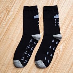 Cotton Crew Socks For Men Women Casual Socks With Geometric Magpie Minimal Print