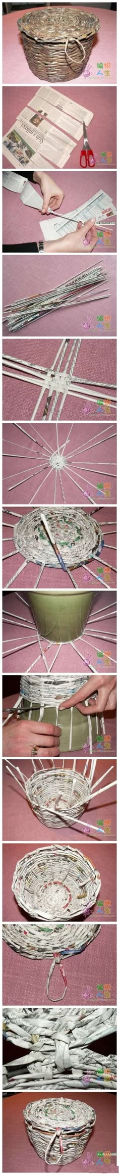 How to make a basket or container out of newspaper