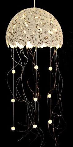 Jellyfish Chandelier Imagine Hundreds Of These Hanging From A Jellyfish Lampshade Paper Mache Sea Creature Chandelier White Pulp Lamp Shade Unique Lighting Art Eco Go Nature