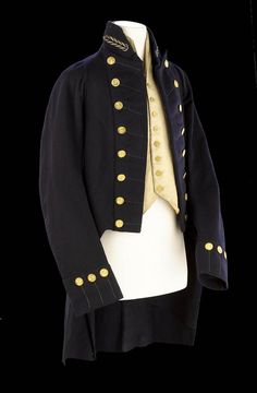 Mens Navy Admiral Costume Jacket Napoleon Commander Military Uniform Fancy Dress