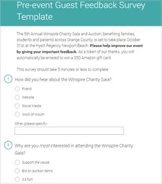 post event survey example event surveys pinterest survey examples and template