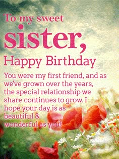 card sister birthday wishes happy cards quotes greeting messages flower greetings holidaycardsapp friend words flowers send wishing sms she wish