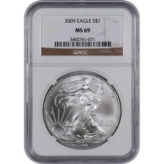 1998 MS69 1oz American Silver Eagle Brown Label NGC