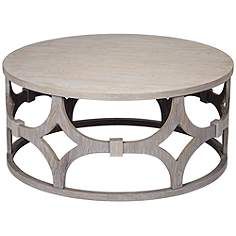Piero 36 Round Coffee Table Fro Arhaus For The Sunroom With Off Lanini Gray Wash Round Coffee Table