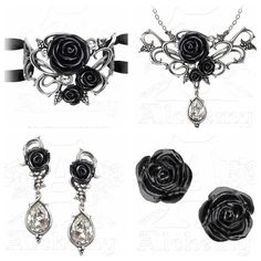 Alchemy Gothic anneau de roses Paire de Boucles dOreilles
