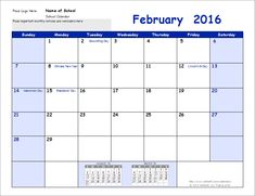 academic calendar blank