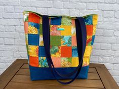 Medium pouch green leaf jungle print cotton and linen exterior cotton interfacing cotton lining