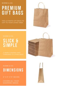 10x Elegant White Rectangle Kraft Paper Pouches Gift Shopping Bags Party Carrier