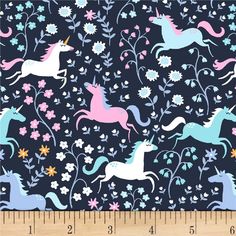 1m Impressionist Garden Blue fabric PER METRE Michael Miller Art