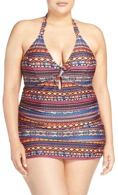 Studio Works Womens 10 Hot Rod One-Piece Swimdress Tummy Control Swimsuit