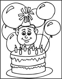 For Children Who Adore Birthdays This Free Coloring Sheet Activity Of A Seven Year Old With His Cake Is Great Option