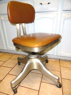 vintage mid century industrial shaw walker naugahyde aluminum office