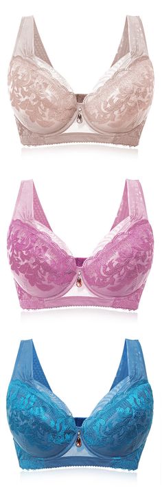 Ultra Thin White Black Pink Blue Purple Lace Embroidery See-through Bra B C Cup