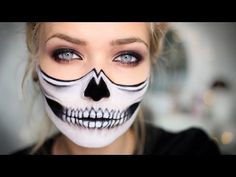 half skull halloween makeup tutorial lets learn makeup