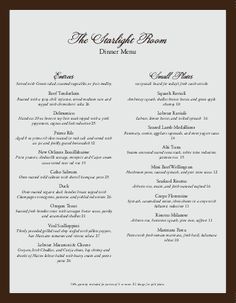 Seven Deadly Sins Menu Party Pinterest View Formal Dinner Menu Template Letter