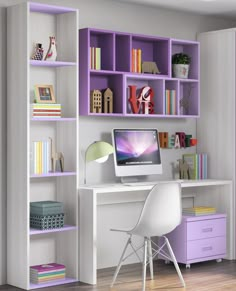 Catálogo Formas 15 Mueble juvenil Bedroom Desk, Girl Bedroom Decor, Room Ideas Bedroom, Room Diy, Girls Bedroom, Bedroom Furniture, Furniture Design, Trendy Bedroom, Bedroom Purple