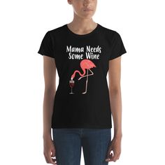 Bigfoot and Lawn Flamingo Adult Womens Long-Sleeved Tee Shirt