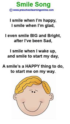 The Smile Song is a preschool song to teach kids about smiling and feelings. English, Reading, Kids Songs With Actions, Kids Poems